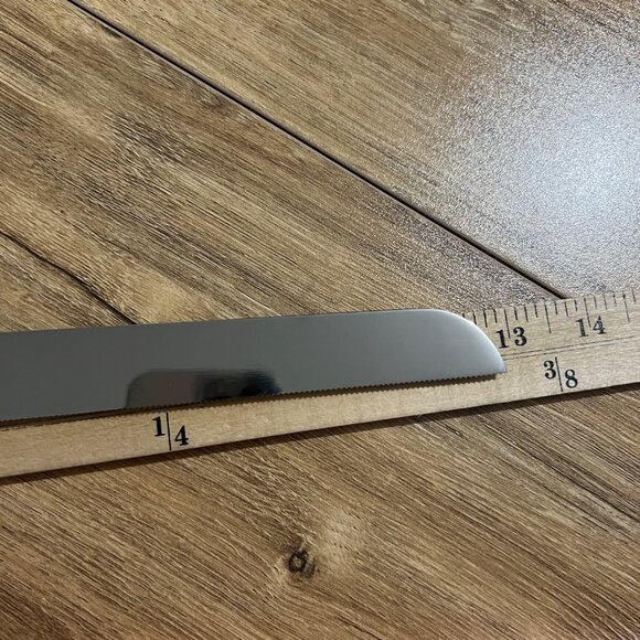 Oleg Cassini Clear Crystal Cake Knife In Orange Satin Lined Gift Box - Picture 8 of 9